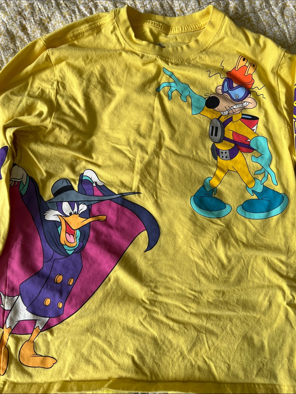 Disney Darkwing Duck Long Sleeve Yellow Shirt (S)